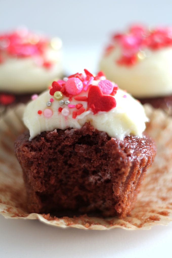 Red Velvet Cupcakes with Cream Cheese Icing | Nina Kneads to Bake