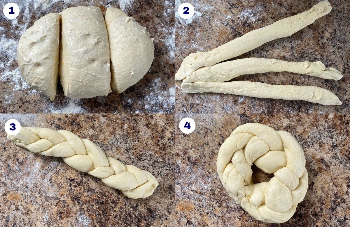 Italian Easter bread recipe steps.