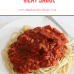 Spaghetti and meat sauce on a plate