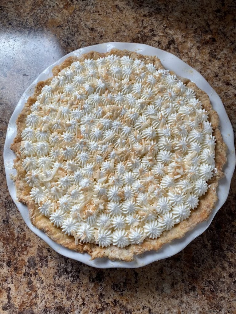 A decorated pie.
