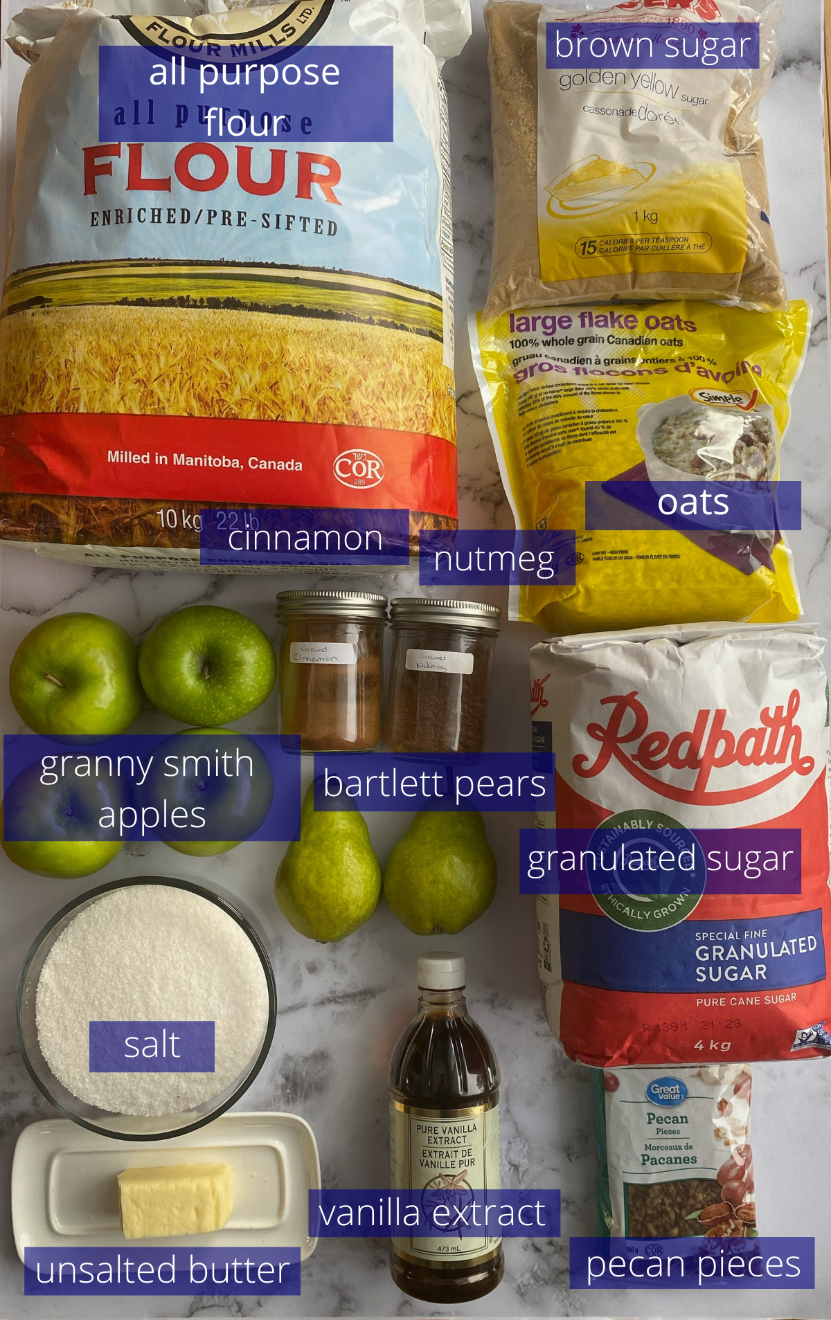 A picture of all the ingredients needed for this recipe.