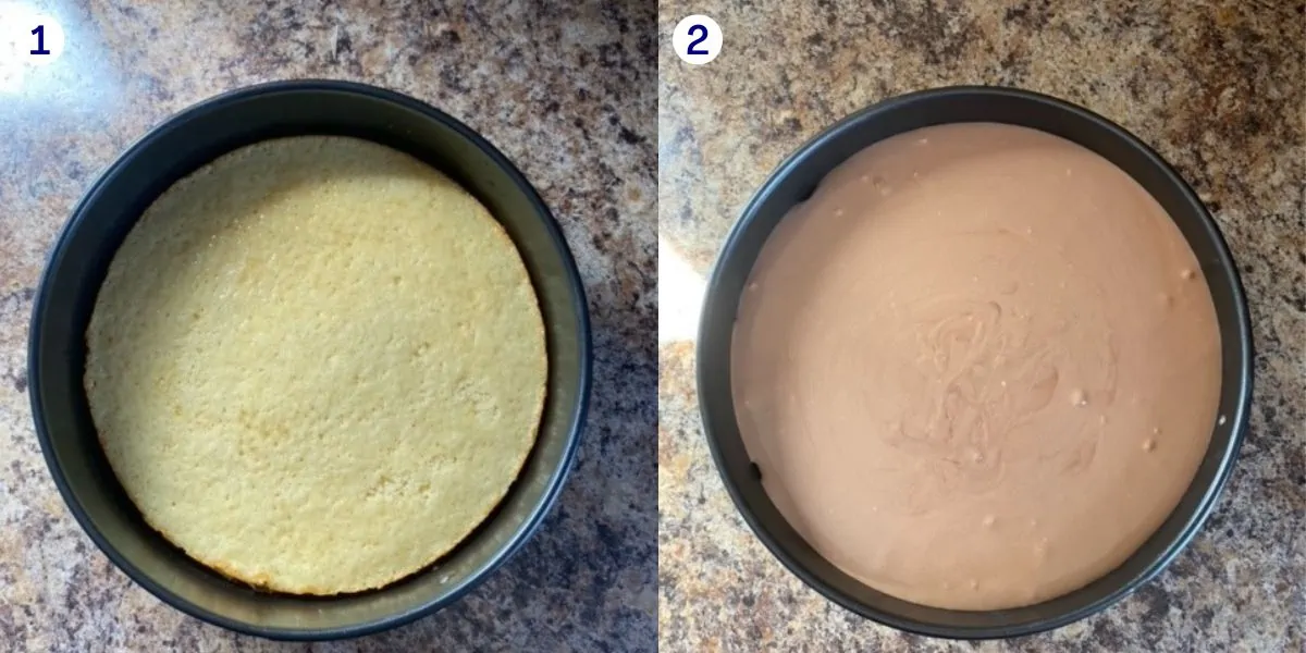 Instruction number 1 to make Vanilla Cake with Chocolate Moose Filling