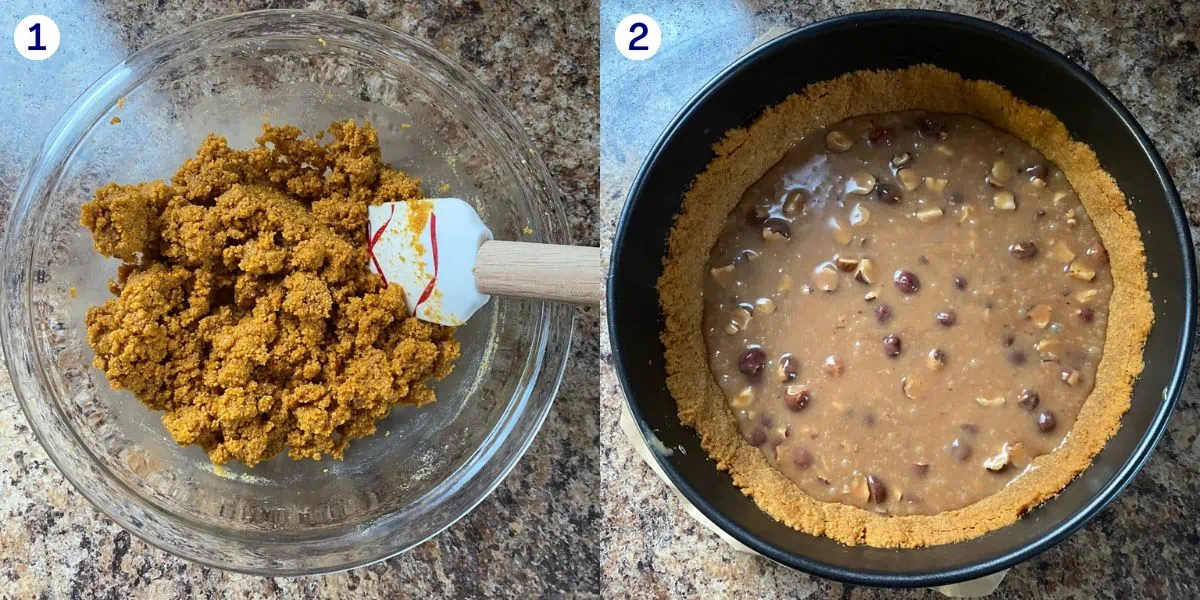 Steps to making Toffifee cheesecake 2.