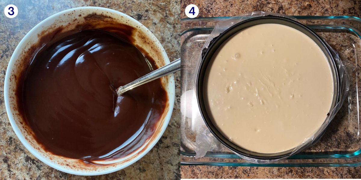 Steps to making Toffifee cheesecake 3.