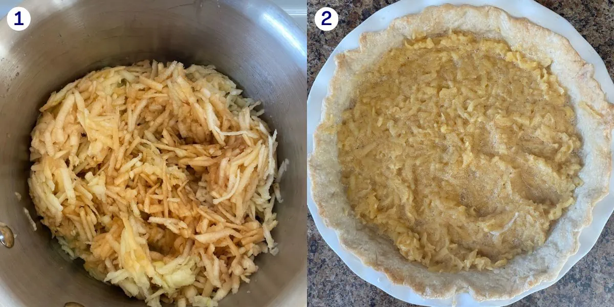 Recipe step 1 for Irish Apple Amber Pie.