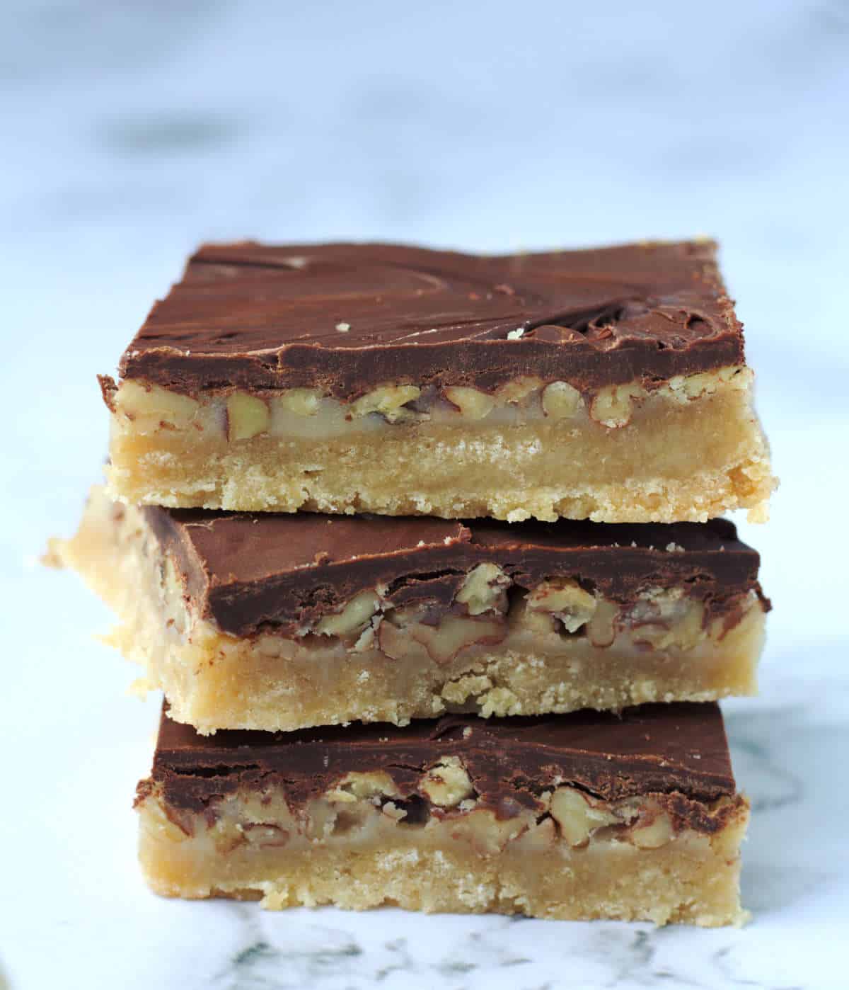 A stack of three bars, one on top of each other.